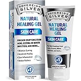 Sovereign Silver Natural Healing Gel Skin Care - Argentum Metallicum Topical Gel, Ointment for Razor Burn, Sunburn, and Redness Support, Dermatologist Tested - 2 fl oz (59 mL)