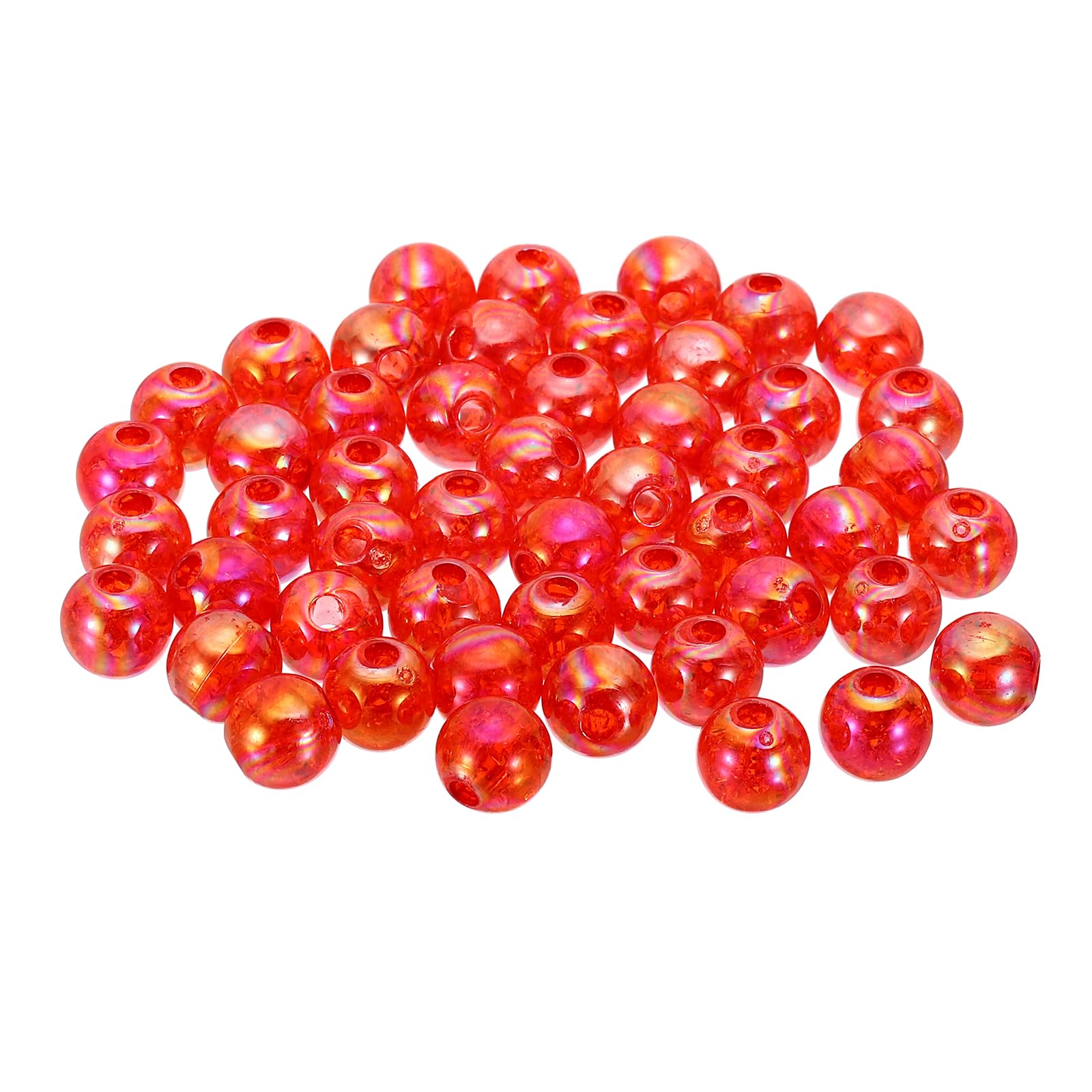 PATIKIL 8mm Acrylic Beads, 200pcs Cute Beads Bulk Spacer Bead Bubble Crackle Sparkle Beads Crystal Plastic Candy Round Bead for Making Necklace Earring Craft,Red