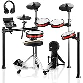Donner Electronic Drum Set with Bluetooth, Electric Drum Kit with Throne, Headphones, Drumsticks, Melodics Lessons, 450 Sounds E Drum with USB MIDI, 5 Pads and 3 Cymbals Digital Drum, DED-200(2026)