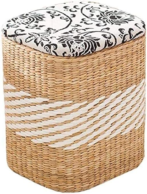 Hocker, Massivholz-Aufbewahrungshocker/Rattan-Fußschemel, Kreativer