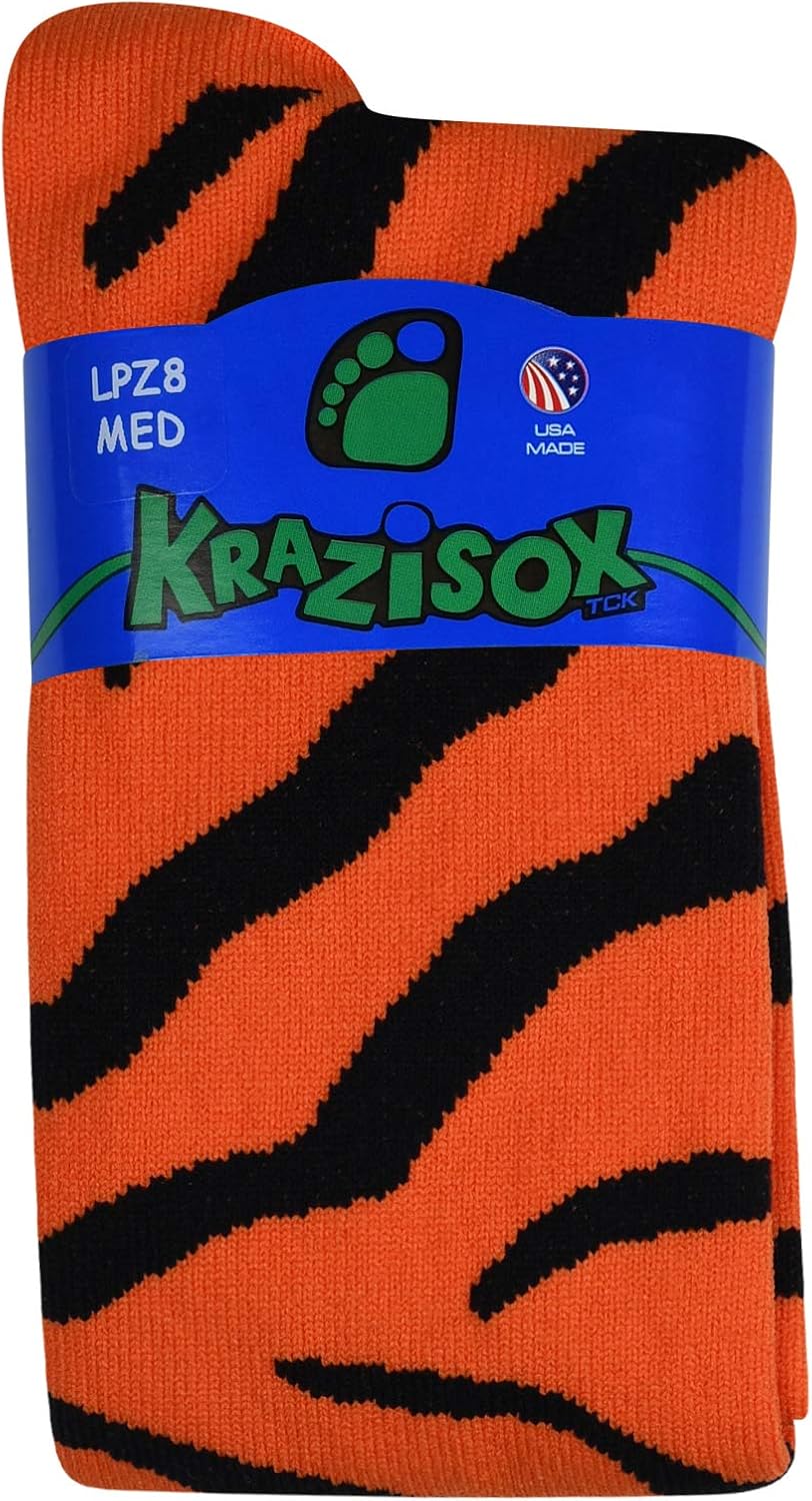 TCK Sports Krazisox Zebra Stripe Socks: Clothing