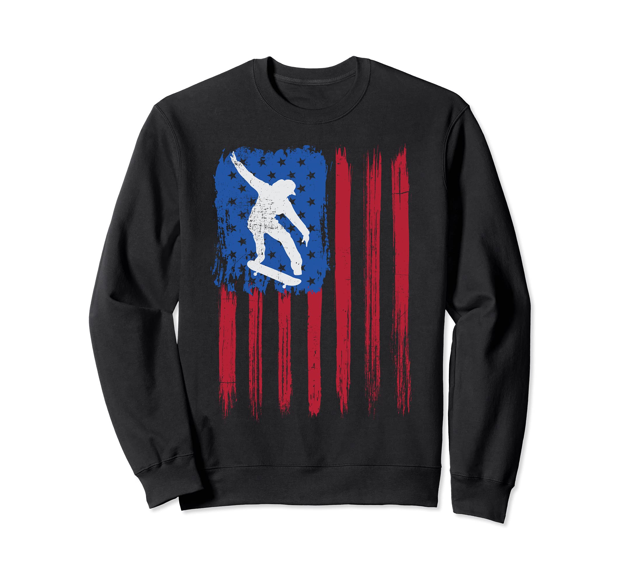 Skateboard American Flag Skate Skateboarding Skateboarder Sweatshirt