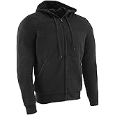 Milwaukee Leather Men's Streetguard Black CE Armored Riding Hoodie, Shoulder and Elbow Armor - MPM1788 - Large
