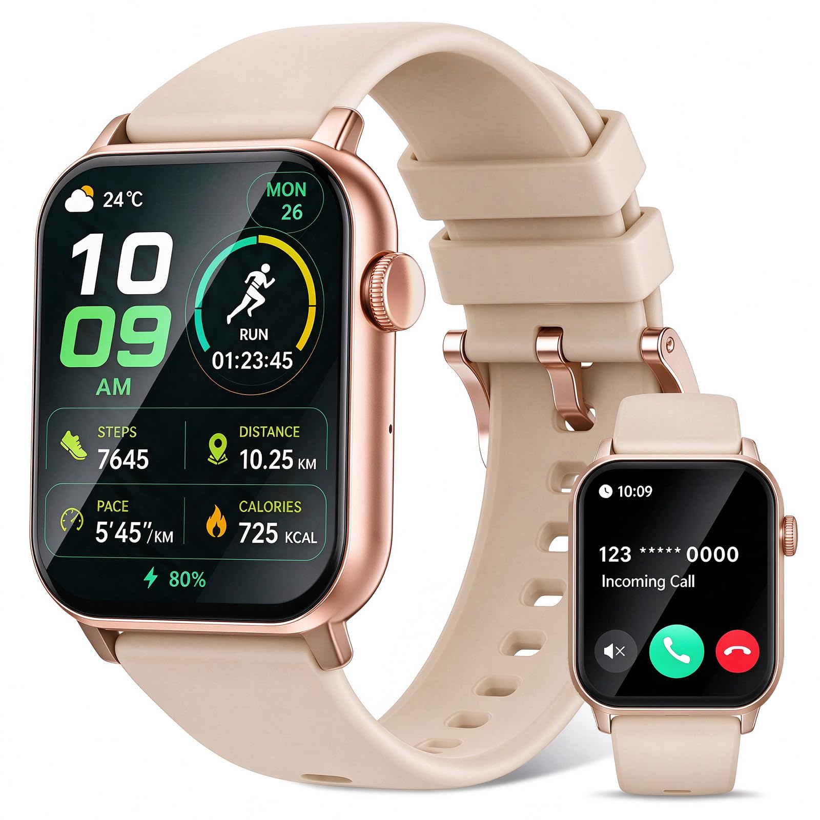 DIVOAZBVO Smart Watches for Women, 120 Sports Modes Smartwatch with 1.83 inches HD Display, Heart Rate/Sleep Monitor, IP67 Wa