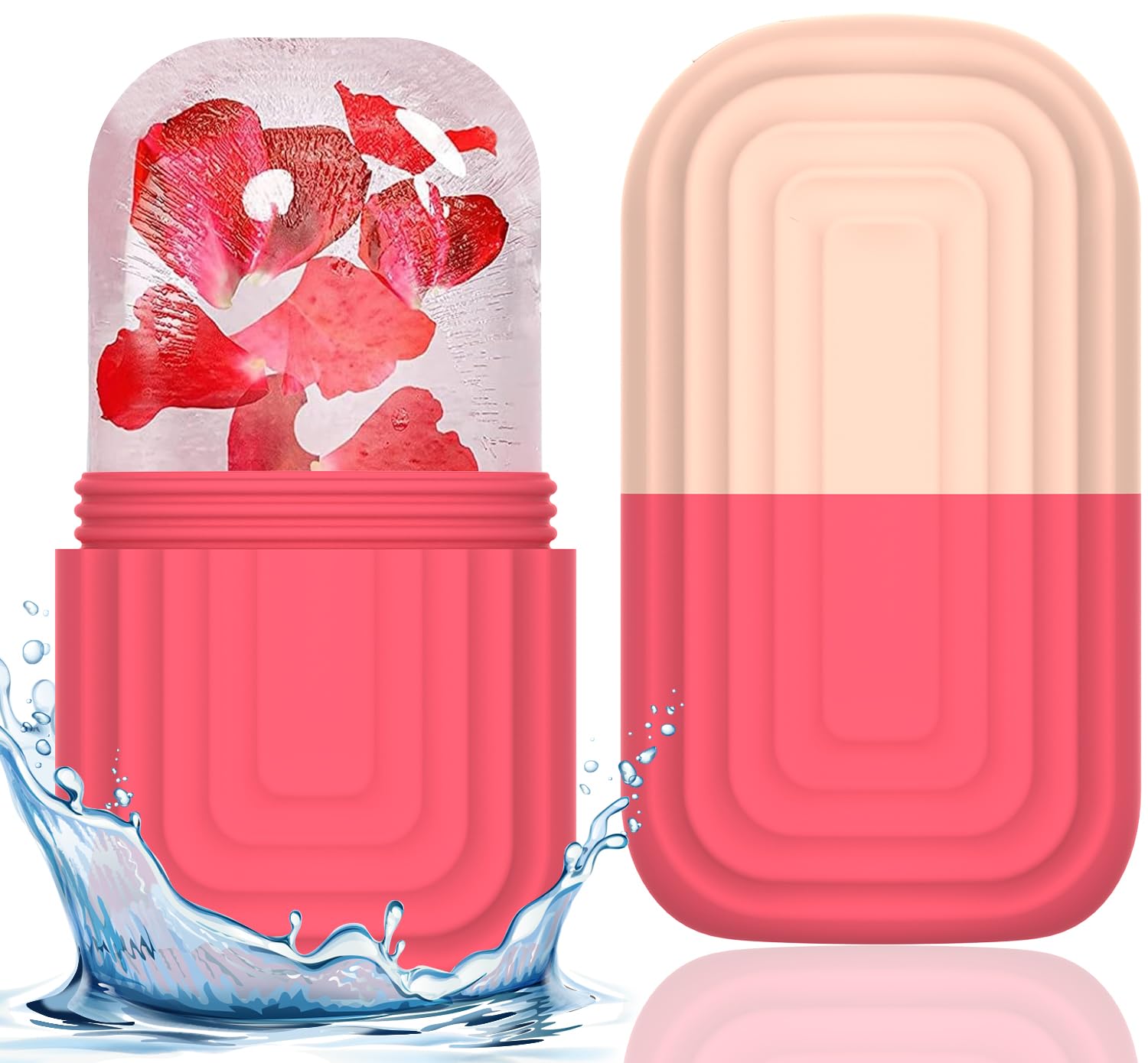 Ice Roller for Face and Eyes, Silicone Ice Facial Roller, Face Ice Mold Skin Care Tools, Ice Gua Sha and Reusable Ice Cube Roller for Reducing Facial Swelling, Hydrating and Analgesia, Gift for Women