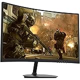 Fiodio 24" Curved 75Hz Refresh Rate Computer Monitor Full HD 1080P HDMI VGA Ports with Speakers, VESA Wall Mount Ready (HDMI 