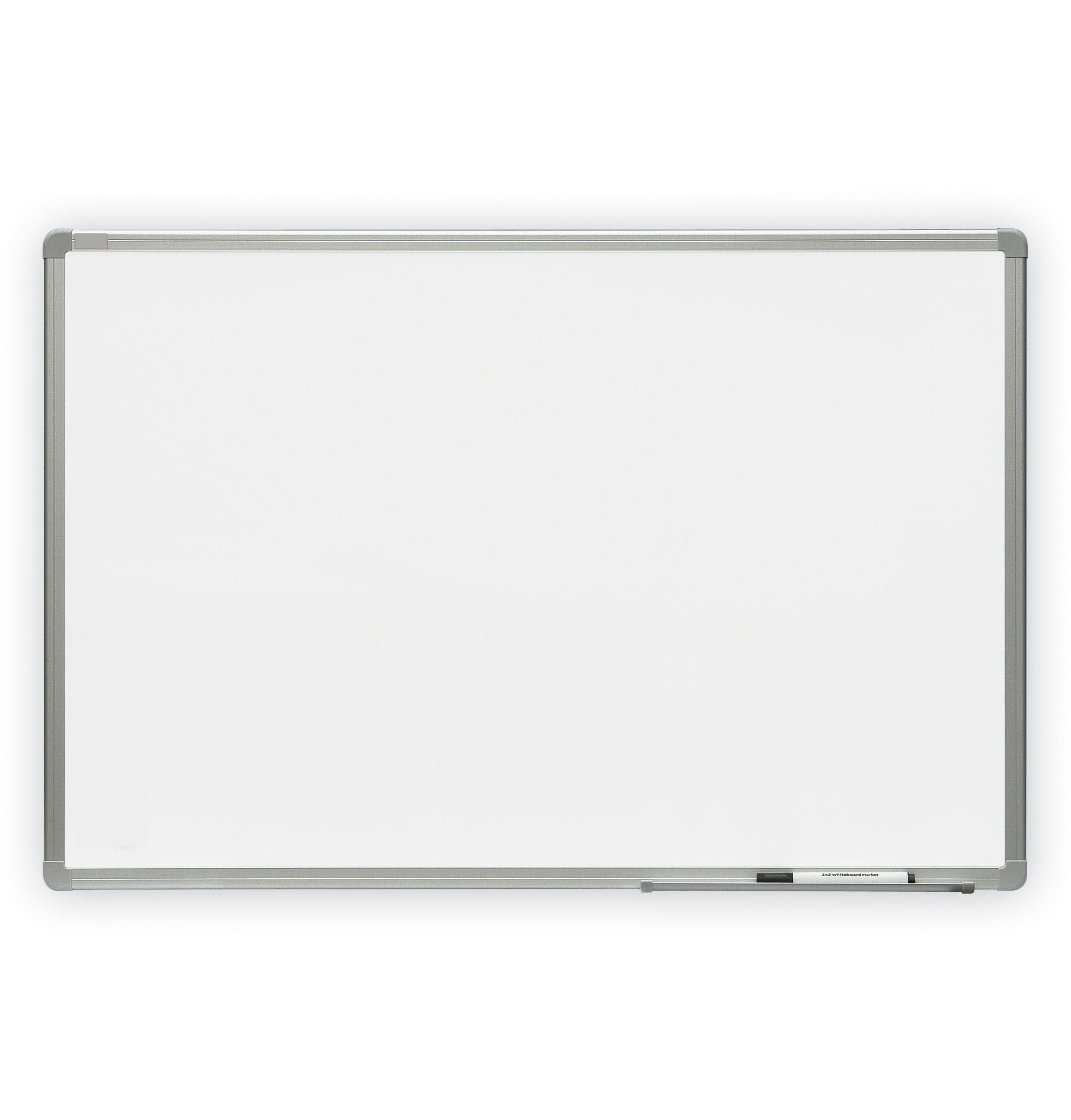 Pitts Whiteboard Drywipe Magnetic with Pen Tray and Aluminium Trim 1200x900mm