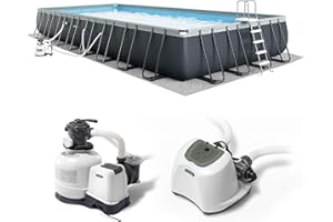 INTEX 26373EH Ultra XTR 32ft x 16ft x 52in Above Ground Swimming Pool Set with Sand Filter Pump and Krystal Clear Saltwater System