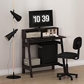 Furinno Simplistic 31-Inch Compact Computer Desk, Dark Mocha | Small, Rectangular, Easy Assembly, Office Desk, Home Office Desk, Gaming Desk for Dorm, Bedroom, Study Room