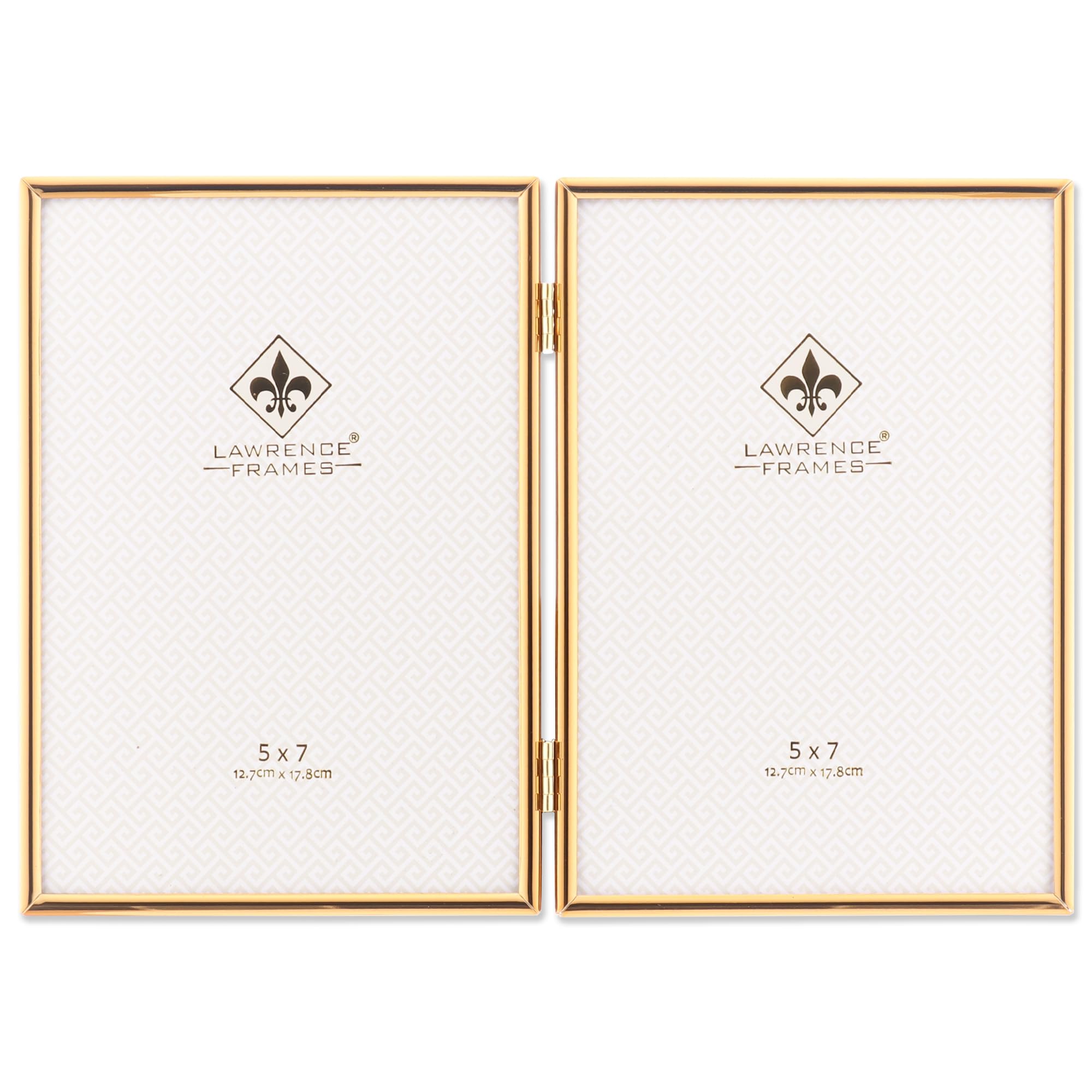 Lawrence Frames Hinged Simply Gold Metal Picture Frame, 5x7 Double — image 1