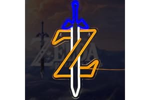 JOSEBRU Zelda Neon Sign, Silicone & Acrylic 8.2x16.1 inches, Sword Z LED Light for Gaming Room Decor, Wall Mount Indoor USB Powered