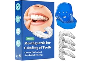 OORMGSRC Dental Guards for Grinding Teeth, 4 Pcs Night Guards for Teeth Grinding, Reusable Nightguards for Grinding Teeth, Grinding Teeth Guard, Ready to Wear, Sleep Well