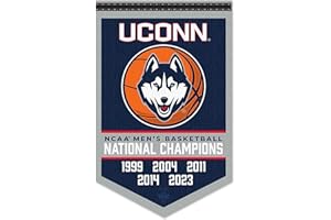 COLLEGE FLAGS & BANNERS CO. Connecticut Huskies UCONN 5 Time 5X Basketball National Champions Banner