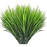 CATTREE Artificial Shrubs, Plastic Plants Fake Green Wheat Grass Wedding Indoor Outdoor Home Garden Verandah Kitchen Office Table Centerpieces Arrangements Christmas Decoration 6 pcs