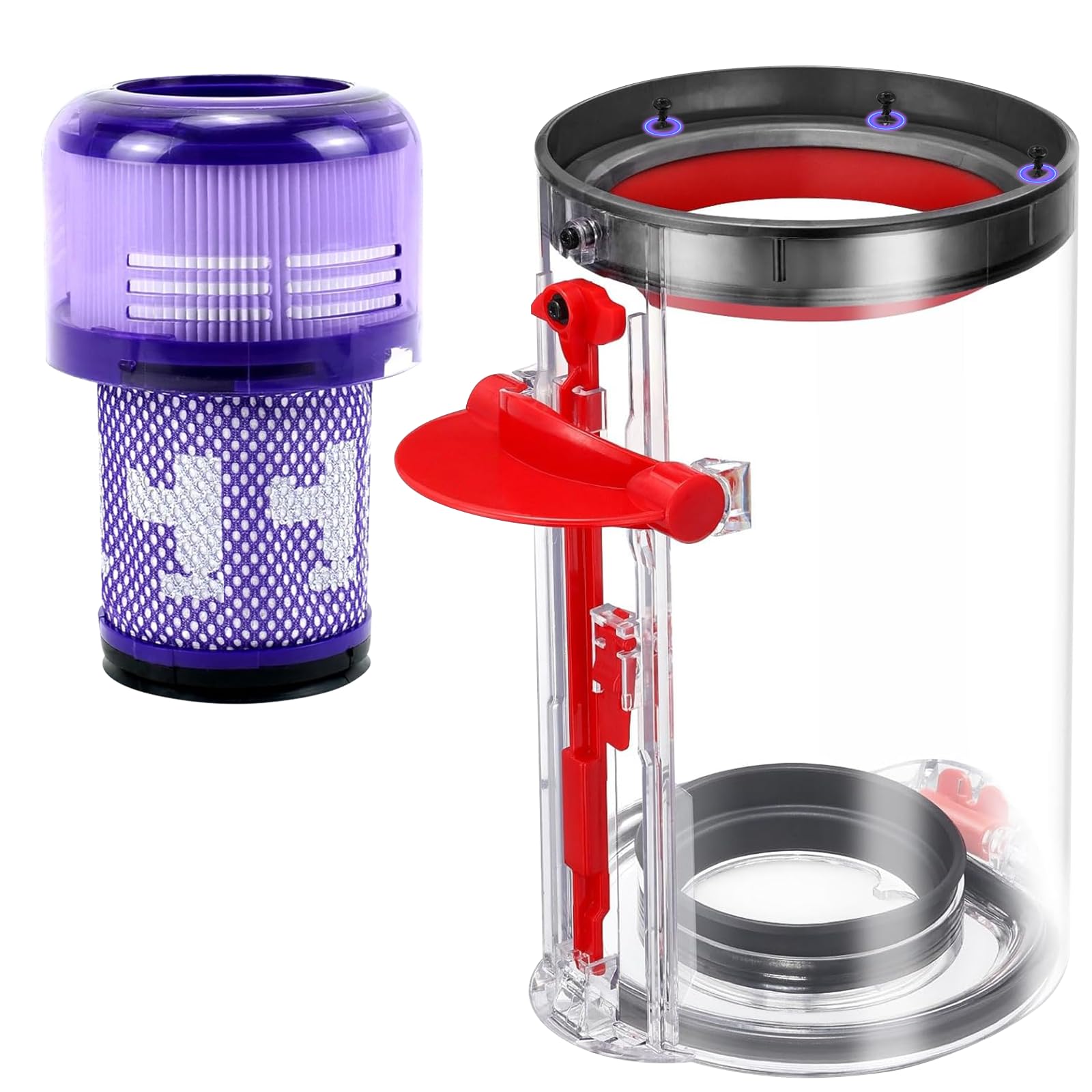 Photo 1 of ***PARTIAL SET, MISSING FILTER***  - PRICE ADJUSTED*** Upgraded Dust Bin Replacement Compatible With Dyson V11 V15 SV14 SV15 SV22 Vacuum Cleaner,1 Canister Bin for Part no.970050-01 and Part no.965443-01 with 1 HEPA Filter