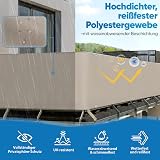 Sekey Balcony Privacy Screen 90x500cm Taupe Opaque Wind UV Protection 100% view 3