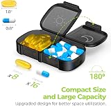 AUVON XL Weekly Pill Box Organiser 7 Day 2 Times a Day Black Privacy Case view 2