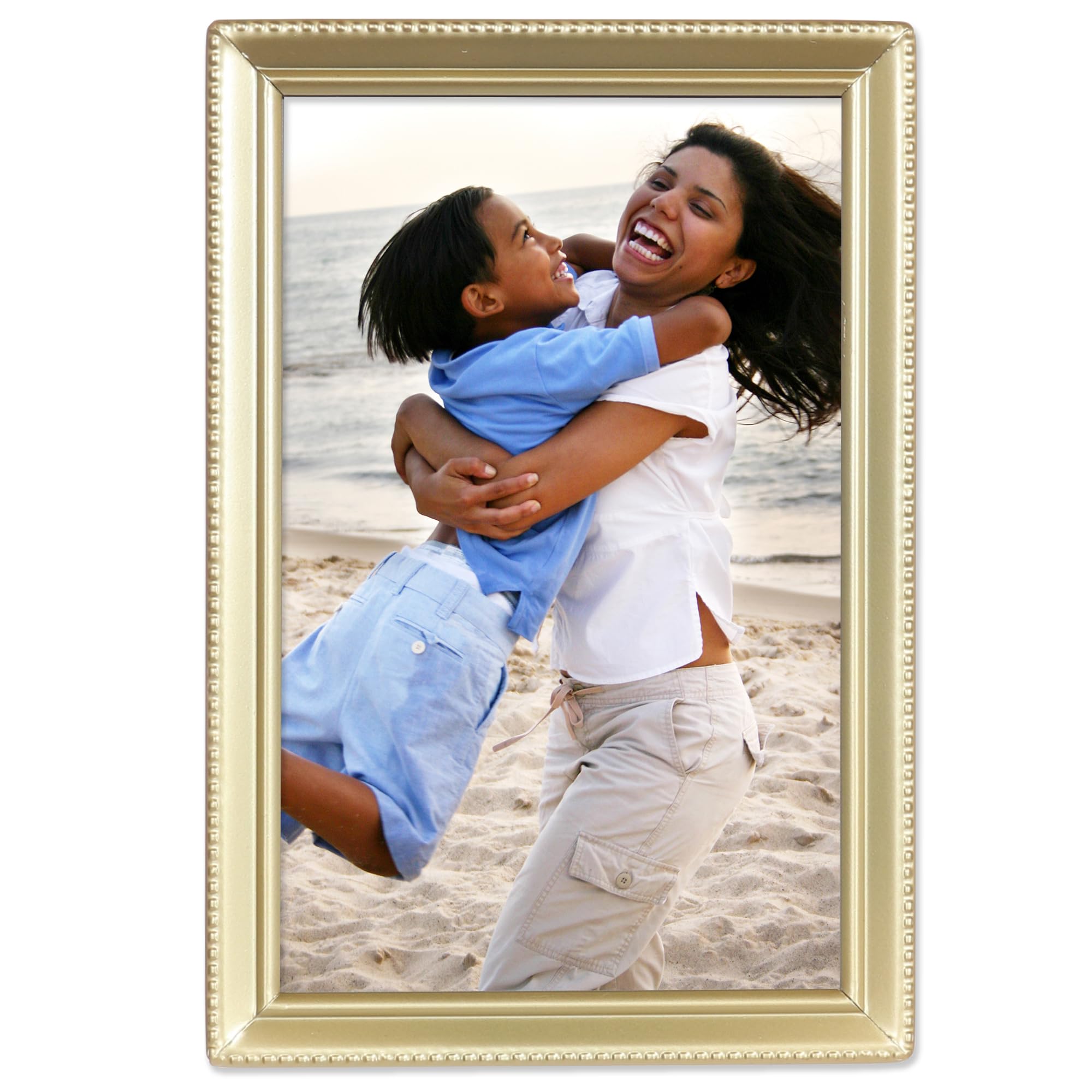 Lawrence Frames Bead Border Design, 4x6, Satin Gold, 1 Count (Pack of 1) — image 1