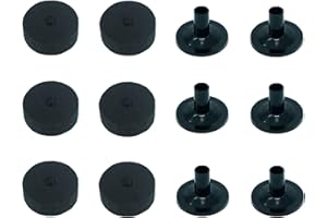 COOBL 12 PACK Cymbal Stand Felt Washer and Sleeves Set, 6pcs Black Standard Size Cymbals Stand Felt Pads, 6pcs Plastic Cymbal Sleeve, Cymbal Replacement Accessories