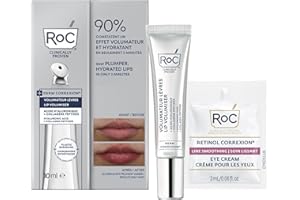 RoC Derm Correxion Lip Volumizer - Lip Plumper Peptide Treatment + Hyaluronic Acid & Vitamin E with Line Smoothing Eye Packet