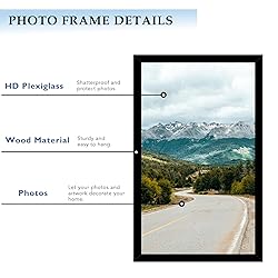 QOTIB Wood 12x20 Picture Frame Black for Wall