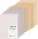 Canson MiTeintes Coloured Drawing Paper Pack A4 160gsm Double Sided 10 Pastel