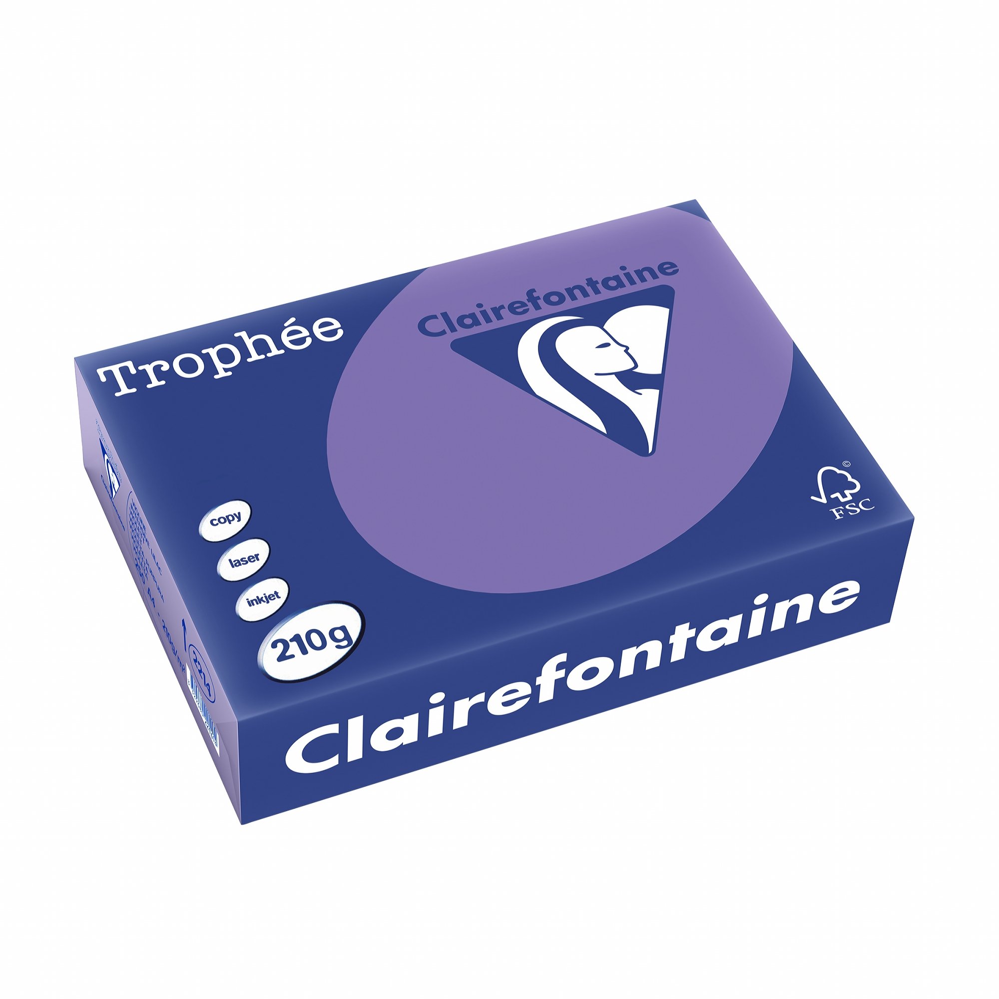 Clairefontaine 2214C - Reams Trophee Printer Paper/Copier Paper Intense Colours DIN A4 210 g 250 Sheets Purple 1 Ream โ image 1