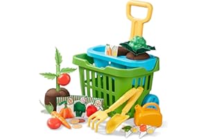 Melissa & Doug Let’s Explore Vegetable Gardening Play Set with Rolling Cart (31 Pieces)