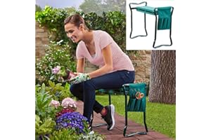 THE LAKESIDE COLLECTION Garden Kneeler Seat - Weeding and Gardening Stool with Kneeling Pad, Caddy