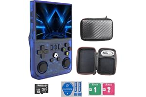 UGTENVERSI r36pro Retro Handheld Game Console Linux System 128G Card 20000+ Game ,Portable Retro Game Console 3.5 IPS Screen Support 802.11n WiFi connecto (Clear Black/128G)