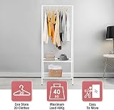 Youyijia Small Clothes Rail 60x36x151cm White Heavy Duty Metal Rack view 2