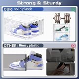 TidyTrove 6pc Clear Plastic Shoe Storage Boxes Stackable Magnetic Door White view 4