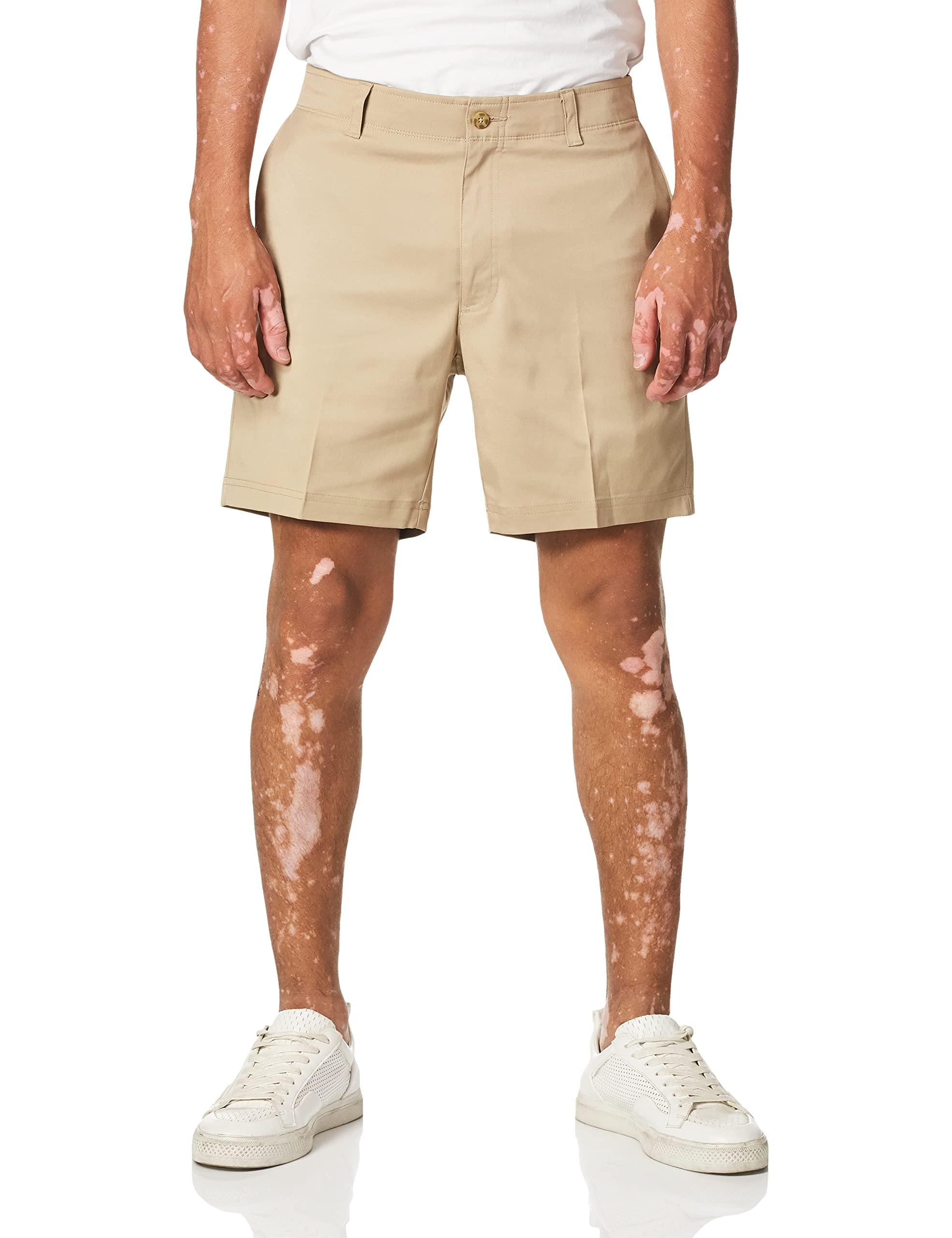 PGA Tour Men's 7” Flat Front Performance Golf Shorts with Stretch Active Waistband, Moisture-Wicking, Sun Protection, Chinchilla 2.0, 44 Image