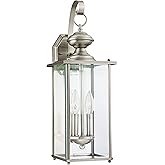 Generation Lighting 8468-965 Jamestowne Transitional Two - Light Outdoor Wall Lantern Outside Fixture, Antique Brushed Nickel