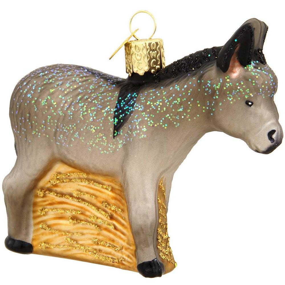 Old World Christmas Ornaments Farm Animals Glass Blown Ornaments for Christmas Tree, Donkey — image 1