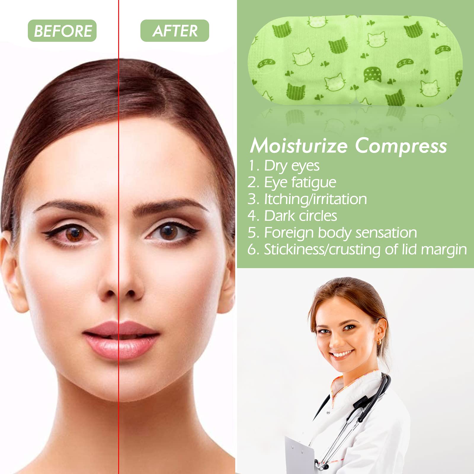 Jekeno Steam Eye Mask, 20 Packs Eye Masks for Dry Eyes, 40-60 Minutes Self Moist Warm Compress Heated Disposable Mask for Sleep, Spa Relaxing Trip Gifts, Travel Essentials for Women Men