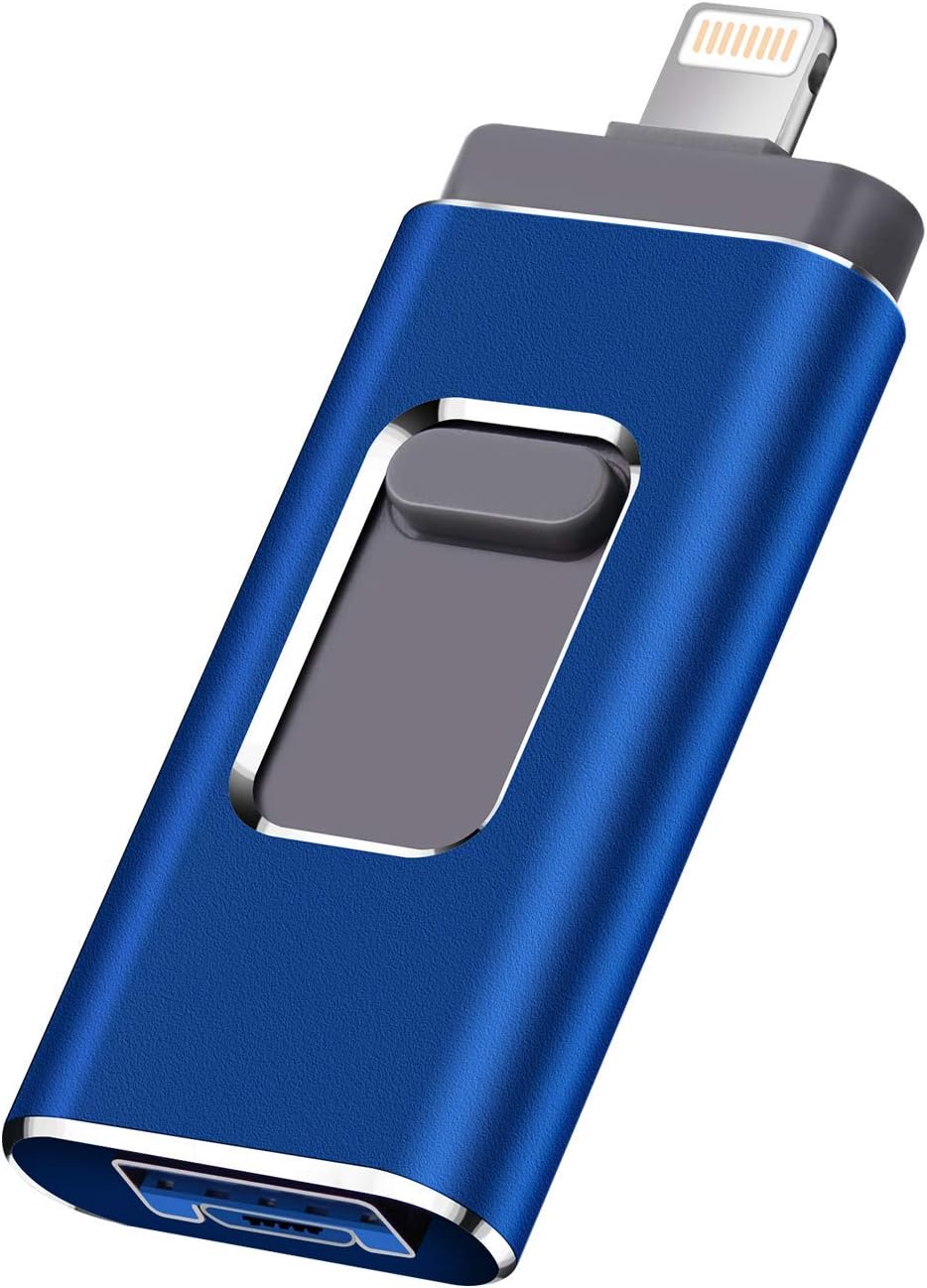 USB Flash Drive for iPhone 512gb Memory Stick fuxingmen Photo Stick USB 3.0 Jump Drive Thumb Drives Externa Lightning Memory Stick for iPhone iPad Android and Computers (Blue)