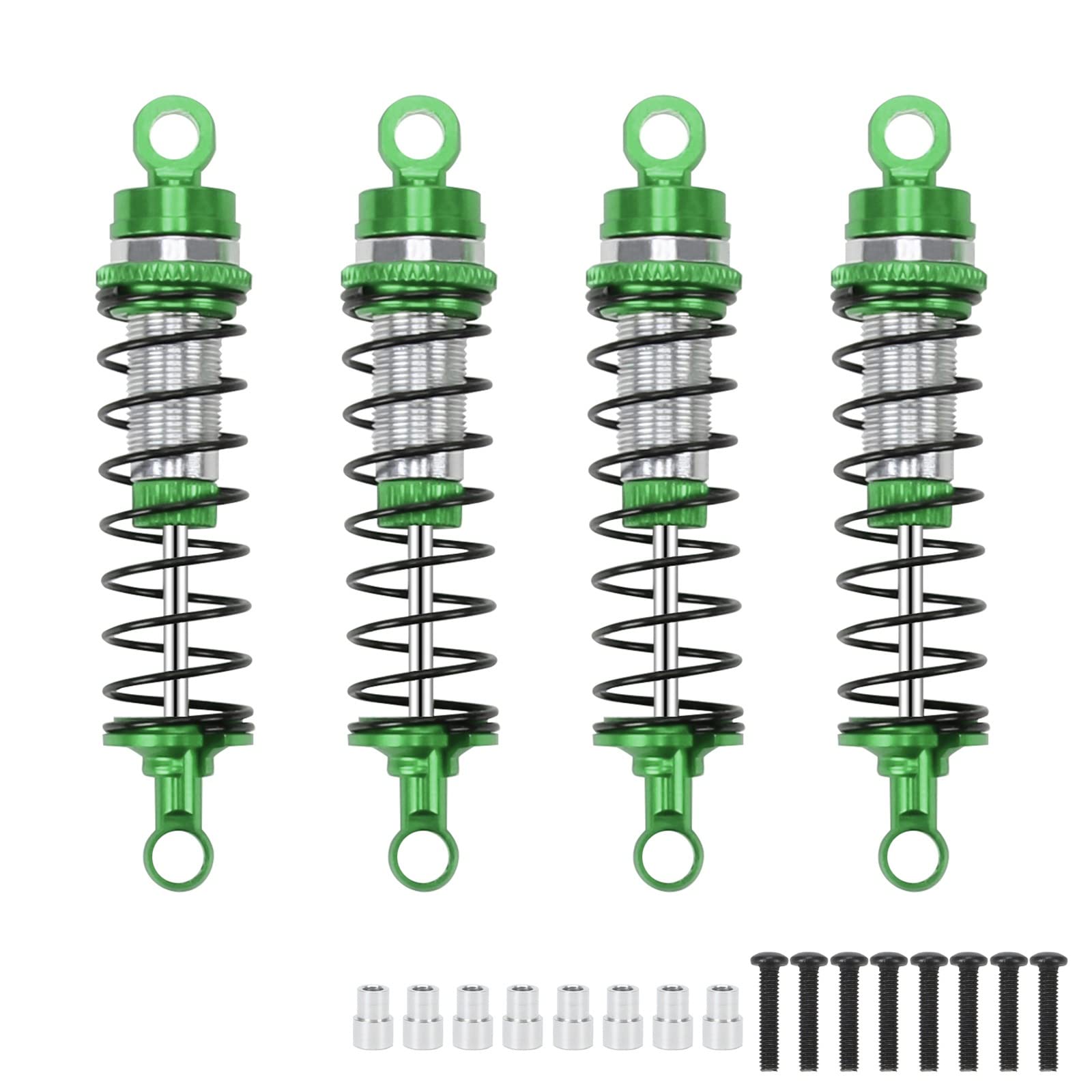 RCAWD Shock Absorber for LaTrax Teton & Desert Prerunner 1/18 Scale 4WD Monster Truck Upgrades, Adjustable Front Rear RC Shocks Damper Parts for #7660, #76064-5, #76054-1,#76054-5(Green)
