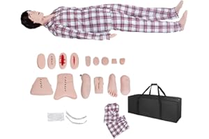 SFXYJ Patient Care Nursing Manikin, Trauma Manikin Training PVC Whole Body Care Manikins Male and Female Training Wound Mannequin Model for Nursing Medical Teaching Supplies 66’’Life-Size