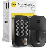 Yale Bluetooth Smart Lock Deadbolt with Keypad, Keyless Entry, Black Suede | Assure Lock 2 Smart Door Lock, Auto-Lock &amp; Unlock, Upgradeable with Wi-Fi or Z-Wave Modules (Sold Separately), Backup Key