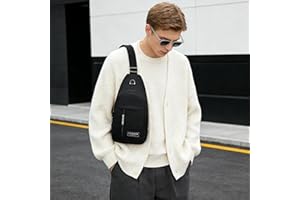 Waterproof Sling Bag Crossbody Backpack for Men Women Sling Backpack Hiking Daypack Multipurpose Cross Body Chest Bag, Black