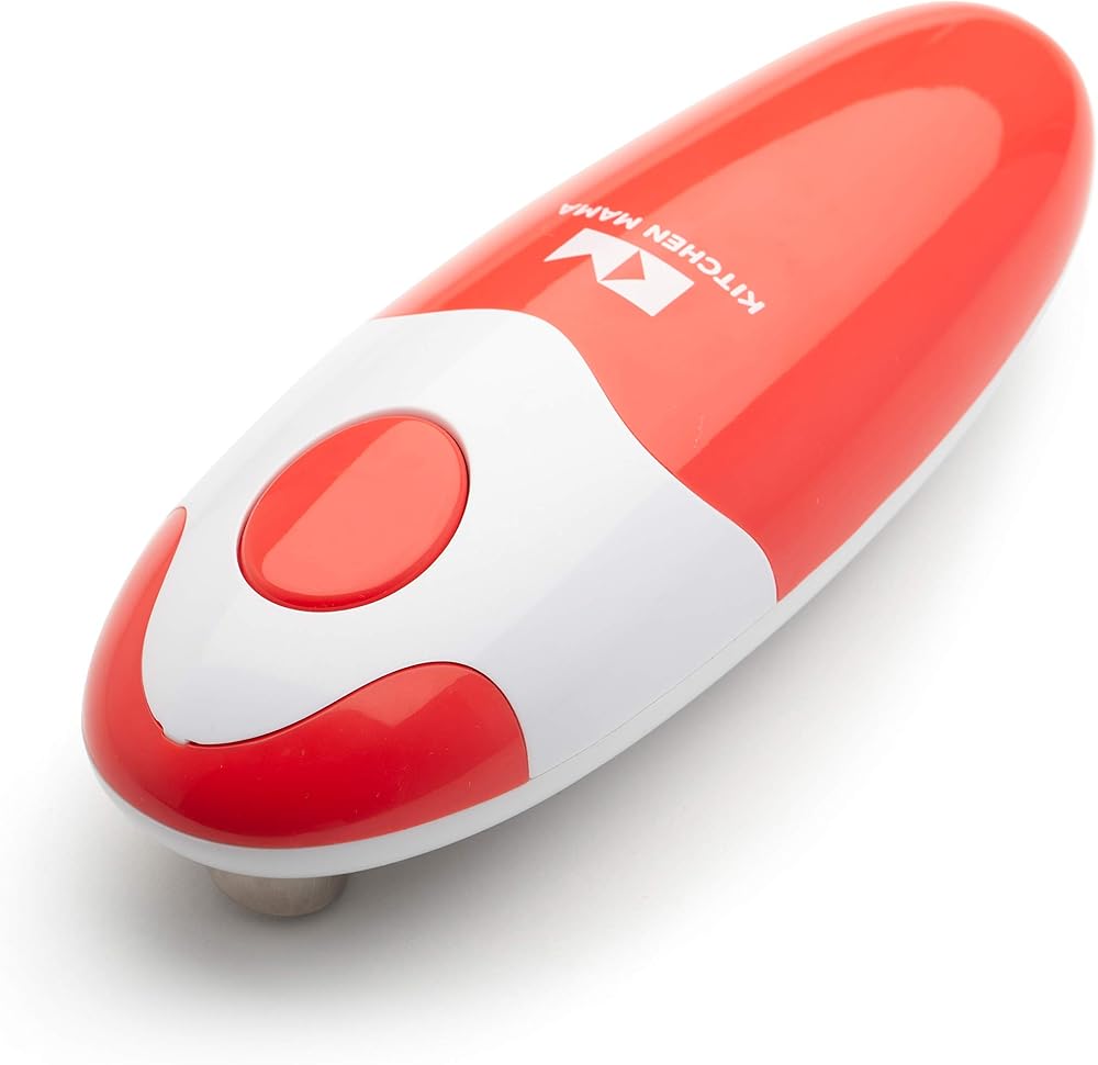 Kitchen Mama Auto Electric Can Opener Red - Hands Free, Battery Operated