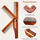 YHTCC 2Pcs Folding Beard Comb Fine Tooth Portable Travel Pocket Grooming view 3