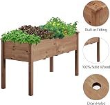 Yaheetech Raised Garden Bed 120.5x59x76 cm Dark Brown Wood Planter Box view 7