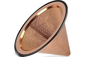 Compatible with Chemex, Hario V60 Pour Over Coffee Filters - Wide Metal Base Reusable Stainless Steel Coffee Dripper - Paperl