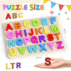 Zeoddler Alphabet Puzzles, Wooden Puzzles for