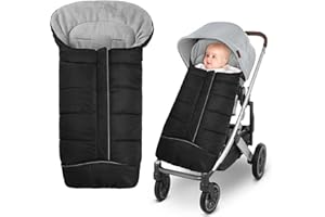 MORXINLE mopfay Universal Winter Warm Stroller Footmuff,Baby Stroller Bunting Bags with Adjustable Drawstring Hood,Waterproof/Windproof Soft Fleece Lined Stroller Sleeping Bag for Strollers,Pushchairs,Prams
