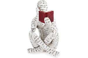 puthiac Modern Bookshelf Decor - Reading Women Figurine Sculpture Thinker Statue - Modern Abstract Home Decor for Living Room, Office, Bedroom