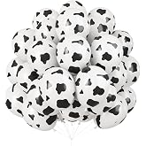 Cow Print Balloons, 30 Pcs Cute Cow Latex Balloons for Kids Party, Black White Western Cowboy Cowgirl Balloons for Boys Girls Farm Theme First Rodeo Birthday Baby Shower Party Decorations Supplies