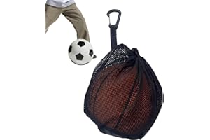 Yharnamite Single Ball Storage Bag With Zipper Pocket, Mesh Carry Sling Back With Buckle Clip for Basketball, Volleyball, Soc